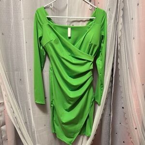 Made in Italy Sexy Green Dress- 6 or 8- stretchy